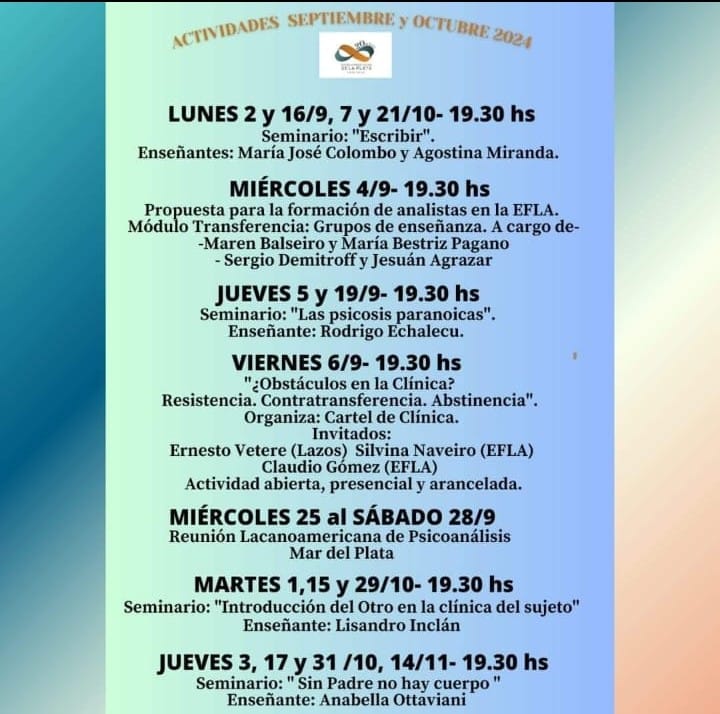 Flyer Actividades Septiembre y Octubre 2024