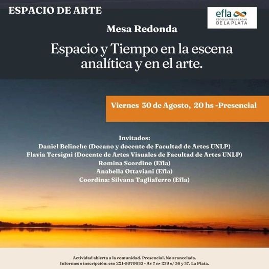 Flyer Espacio y tiempo en la escena analítica y en el arte